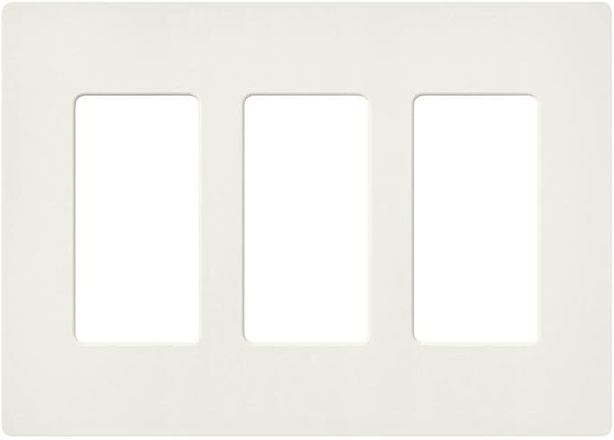 Lutron Claro 3 Gang Decorator/Rocker Wallplate, Satin, Biscuit (1-Pack) | SC-3-BI