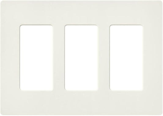 Lutron Claro 3 Gang Decorator/Rocker Wallplate, Satin, Biscuit (1-Pack) | SC-3-BI
