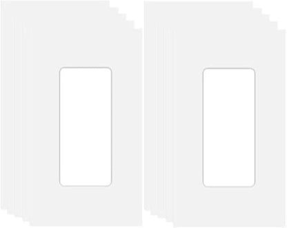 1-Gang Screwless Decorator Wall Plate Cover Single Switch Outlet Electrical Faceplate for Light Switch, Smart Switch, Receptacle, Dimmers, USB Outlet, GFCI, Child Safe Cover Plate, White (10-Pack)