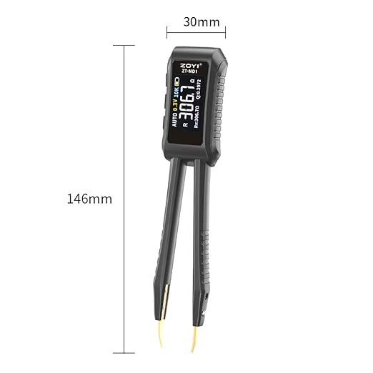 LCR Meter Zoyi MD1 Bridge SMD Test Clip with OLED Display, Auto Identification, 10mΩ-10MΩ Resistance, 1pF-20mF Capacitance, 1uH-60H Inductance, Lithium Battery Powered, Portable for Electronic Repairs