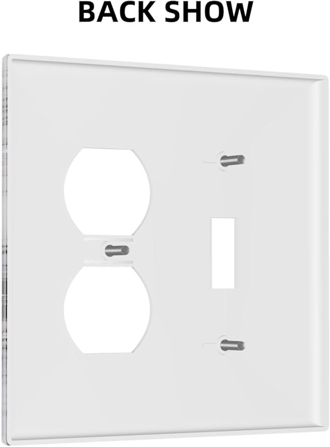 Wallplates White Marble Pattern Black Lines Pink Lines 1 Toggle 1 Duplex Switch Plate Electrical GFCI Faceplate Decorative Light Switch Covers for living Room Office Decor
