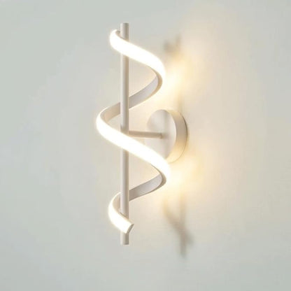 Modern LED Spiral Wall Sconce Minimalist Dimmable Sconce Lighting Fixture Tri-Color Dimmable Wall Lamps for Bedroom Living Room Hallway Decor