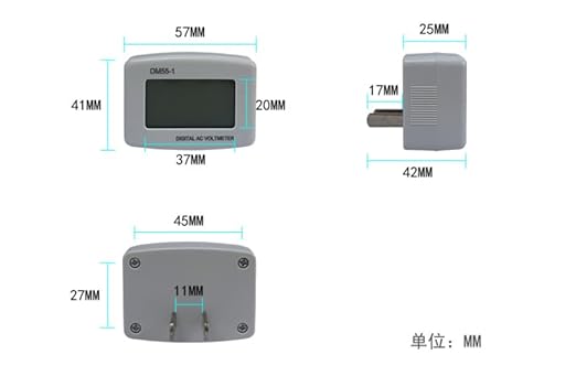 4 Pcs AC 80-300V LCD Digital Voltmeter Plug in Volt Meter Flat US Plug Voltage Test Monitor AC 110V 220V Voltage Meter for Household Plug into Outlet to Measure Voltage