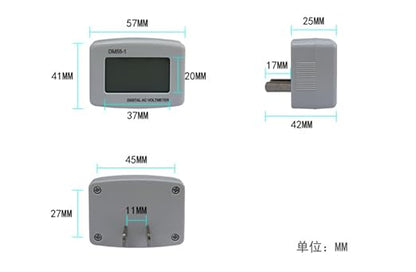 4 Pcs AC 80-300V LCD Digital Voltmeter Plug in Volt Meter Flat US Plug Voltage Test Monitor AC 110V 220V Voltage Meter for Household Plug into Outlet to Measure Voltage
