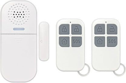 Wireless Door Alarm With 2 Remote Controls, 130DB Adjustable Volume, 5 Modes Sound And Light Alerts, Magnetic Sensor For Home Security
