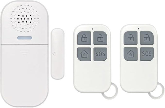 Wireless Door Alarm With 2 Remote Controls, 130DB Adjustable Volume, 5 Modes Sound And Light Alerts, Magnetic Sensor For Home Security