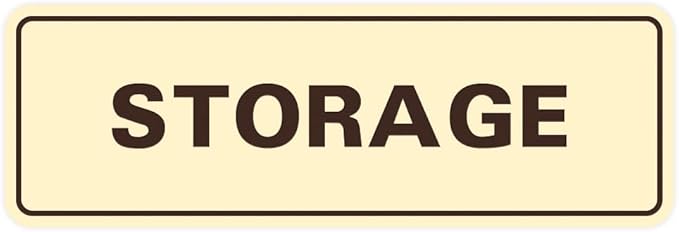 Standard STORAGE Door/Wall Sign - Ivory/Dark Brown - Large (10 Pack)