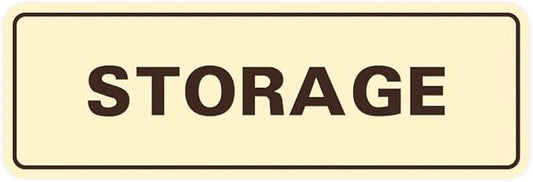 Standard STORAGE Door/Wall Sign - Ivory/Dark Brown - Small (5 Pack)