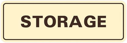 Standard STORAGE Door/Wall Sign - Ivory/Dark Brown - Medium (5 Pack)