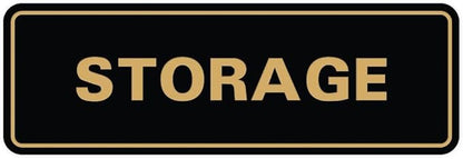 Standard STORAGE Door/Wall Sign - Red/Yellow - Large (2 Pack)