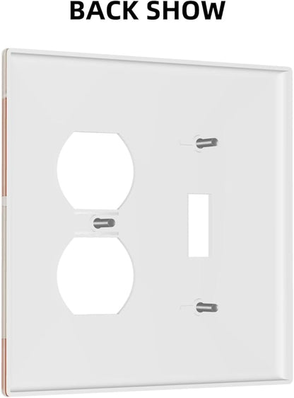 Wallplates Boho Botanical Orange Green Beige Minimalist 1 Toggle 1 Duplex Switch Plate Electrical GFCI Faceplate Decorative Light Switch Covers for Bedroom living Room Decor