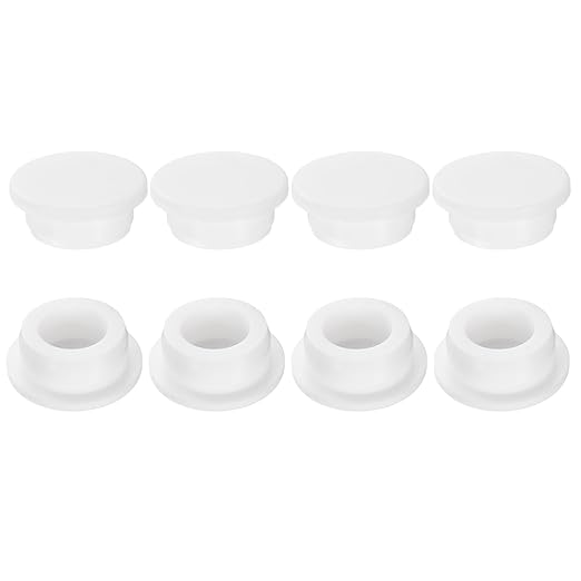 uxcell 8Pcs Silicone Hole Plug, Waterproof Round Rubber Stoppers Bottle Seal Plugs Tube Pipe End Caps for 26mm/1.02" Hole for Bathtub Bottle, White