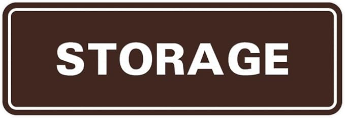 Standard STORAGE Door/Wall Sign - Dark Brown - Large (5 Pack)