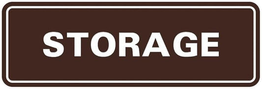 Standard STORAGE Door/Wall Sign - Dark Brown - Medium (10 Pack)