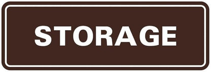 Standard STORAGE Door/Wall Sign - Dark Brown - Medium (5 Pack)