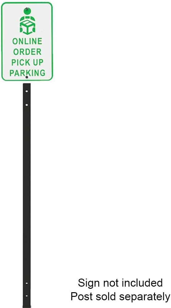 Plasticade Power Post Plastic Sign Post for Parking, Traffic and Property Signs, Reinforced, Lightweight Square Post for Durability and Wind Resistance, 60" x 1.75", 3.25 lbs., Black, Base Not Included