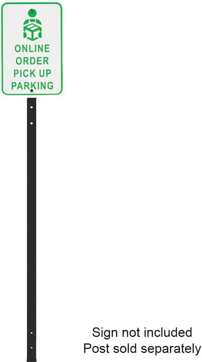 Plasticade Power Post Plastic Sign Post for Parking, Traffic and Property Signs, Reinforced, Lightweight Square Post for Durability and Wind Resistance, 60" x 1.75", 3.25 lbs., Black, Base Not Included