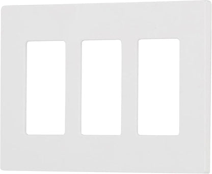 Lutron Claro 3 Gang Decorator/Rocker Wallplate, Gloss, White (1-Pack) | CW-3-WH (Pack of 2)