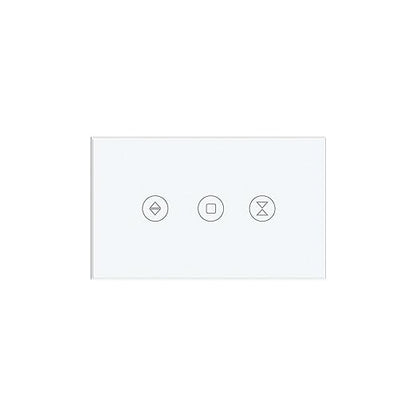 Smart Roller Shutter Switch 118X72X34MM Need Neutral Wire,2.4GHz WiFi Roller Shutter Switch, Tempered Glass Panel, Compatible with Alexa and Smart Life, White WiFi-Roller Shutter