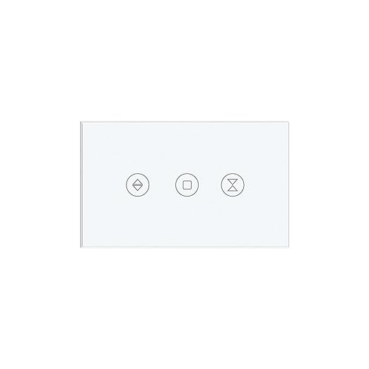 Smart Roller Shutter Switch 118X72X34MM Need Neutral Wire,2.4GHz WiFi Roller Shutter Switch, Tempered Glass Panel, Compatible with Alexa and Smart Life, White WiFi-Roller Shutter
