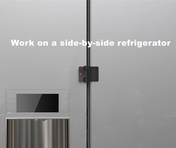Refrigerator Adhesive Locks Double Button Fridge Door Lock with Key, Child Proof Freezer Cooler Door Lock, Child Baby Safety File Drawer Lock and Cabinet Locks (Black, 2)