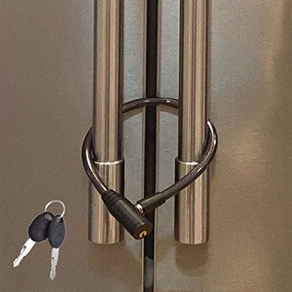Urban August Child-Proof Refrigerator Lock for Kids & Adults - Lock for French Door Fridge and Cabinet (Regular, Black - 3 Pack Keyed Alike)