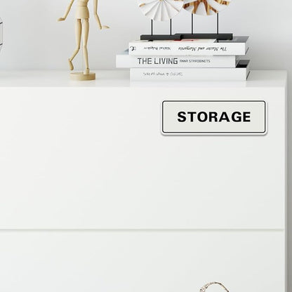 Standard STORAGE Door/Wall Sign - Black/Silver - Large (10 Pack)