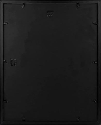Golden State Art, Simple and Stylish Picture Frame with Mat & Real Glass Vertical Horizontal Display (16x20, Black)