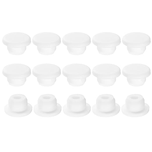 uxcell 15Pcs Silicone Hole Plug, Waterproof Round Rubber Stoppers Bottle Seal Plugs Tube Pipe End Caps for 17mm/0.67" Hole for Bathtub Bottle, White