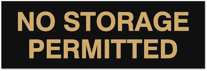 Signs ByLITA Basic No Storage Permitted Sign | Powerful Foam Tape (Black/Gold) - Small