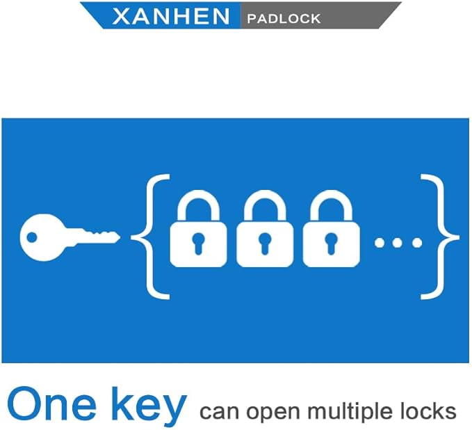Lock Outdoor Padlocks, Key Lock, Padlocks with Same Key - Laminated Steel Keyed Padlocks with Long Shackle, 6 Pack, for Hasp Latch, Sheds, Fences, Storage Locker, School, Gym