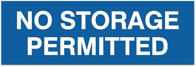 Signs ByLITA Basic No Storage Permitted Sign | Powerful Foam Tape (Blue) - Medium