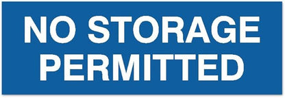 Signs ByLITA Basic No Storage Permitted Sign | Powerful Foam Tape (Blue) - Small