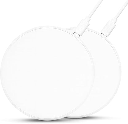 2Pcs Wireless Charger,15W Max Wireless Charging Pad Compatible with Samsung Galaxy S25/S24/S23/S22/S21/S20/S10,7.5W Compatible with iPhone 17/17Pro/16/16Plus/16Pro /15/15Pro/15Plus/14/13/12 (White)