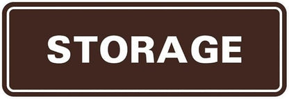 Standard STORAGE Door/Wall Sign - Dark Brown - Small (1 Pack)