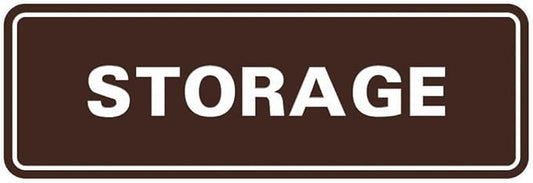 Standard STORAGE Door/Wall Sign - Dark Brown - Large (1 Pack)