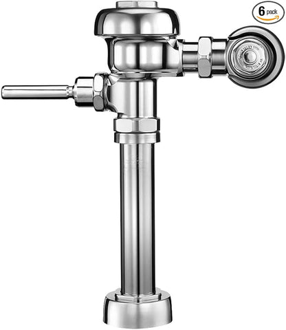 Sloan Regal 110 Exposed Manual Water Closet Flushometer (6 - Pack), 3.5 GPF Manual Flush Valve - Single Flush, Fixture Connection Top Spud, XL Sweat Solder Adapter Kit Polished Chrome Finish, 3080153