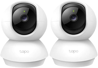 Tapo 2K Pan/Tilt Security Camera for Baby Monitor, Dog Camera w/Motion Detection, 2-Way Audio Siren, Night Vision, Cloud&SD Card Storage, Works w/Alexa & Google Assistant, 2-Pack (Tapo C210P2)