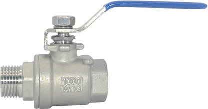 DAN SPEED 1/2 Inch Male x Female NPT Ball Valve S304 Stainless Steel,Full Port Heavy Duty for Water, Oil, and Gas,1000WOG (1/2 inch)