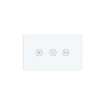 Smart Curtain Switch 118X72X34MM Neutral Wire Required, 2.4GHz WiFi,Tempered Glass Panel, Multi-Control Way Work with Alexa and Smart Life, White WiFi Curtain