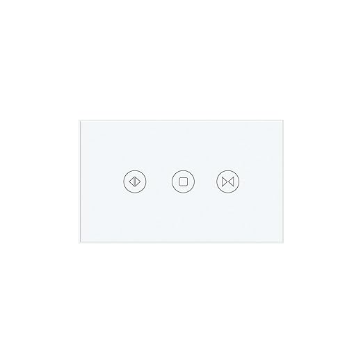 Smart Curtain Switch 118X72X34MM Neutral Wire Required, 2.4GHz WiFi,Tempered Glass Panel, Multi-Control Way Work with Alexa and Smart Life, White WiFi Curtain