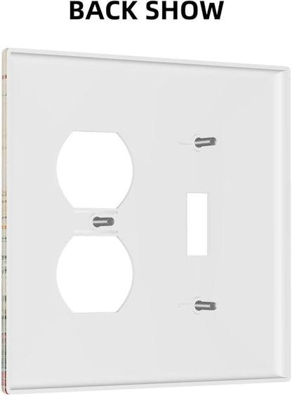 Outlet Covers Colorful Flowers Wildflowers Plants Orange Yellow Blue 1 Toggle 1 Duplex Switch Plate Covers Electrical Light Switch Cover Plate Decorative Wall Plate Socket Cover for Home Farmhouse