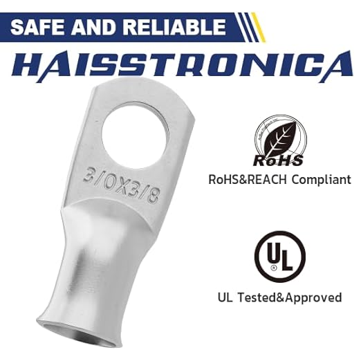 haisstronica 10pcs 3/0 AWG - 3/8"(M10) Tinned Copper Battery Lugs, Heavy Duty Wire Lugs with 10pcs 3:1 Adhesive Heat Shrink Tubing, 000 Gauge Wire Lugs, Tinned Copper Battery Cable Ends