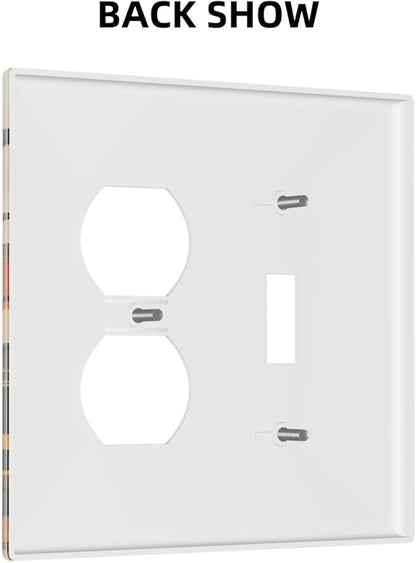 Wallplates Boho Warm Colorful Plant Leaves 1 Toggle 1 Duplex Switch Plate Electrical GFCI Faceplate Decorative Light Switch Covers for Bedroom living Room Decor