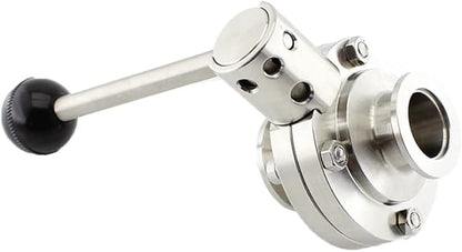 SHERICH KF40 Vacuum Butterfly Valve, Stainless Steel 304 Three-clamp Butterfly Valve with Handle and Silicone (KF40)
