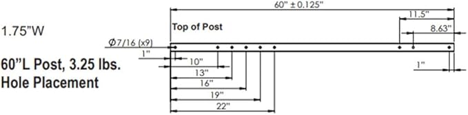 Plasticade Power Post Plastic Sign Post for Parking, Traffic and Property Signs, Reinforced, Lightweight Square Post for Durability and Wind Resistance, 60" x 1.75", 3.25 lbs., White, Base Not Included