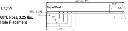 Plasticade Power Post Plastic Sign Post for Parking, Traffic and Property Signs, Reinforced, Lightweight Square Post for Durability and Wind Resistance, 60" x 1.75", 3.25 lbs., White, Base Not Included