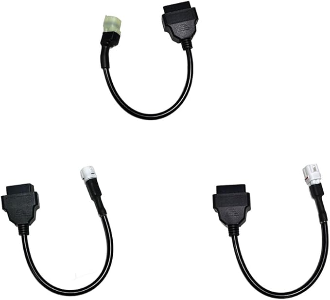 OBD2 Adapter Cable Fits for Yamaha Kline ATVs Honda and More Motorcycles, 3/4Pin to 16Pin OBD2 Diagnostic Adapter Cable Works with All OBDII Scanner