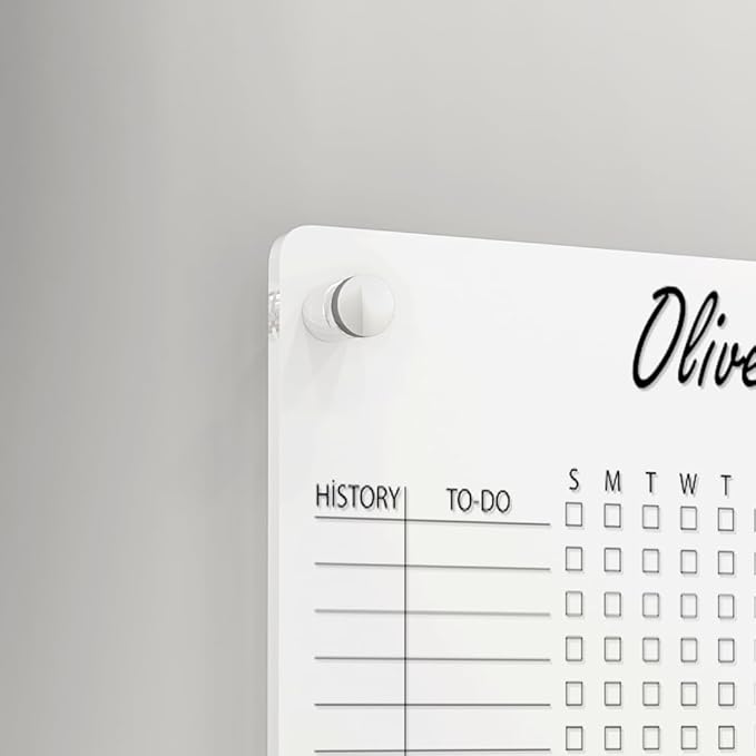 Personalized Acrylic Habit Tracker | Dry Erase Weekly Checklist & Notes Board | 5mm Clear Wall-Mounted To-Do List & Productivity Planner | Home, Office, Couples, Partners | (24"x18")