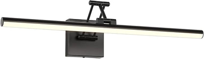 Joossnwell Picture Light for Painting Black Art Light Hard-Wired Picture Frame Light 23.62 Inch Dimmable Gallery Wall Light with Adjustable Swing Arm for Painting Library Museum Warm White